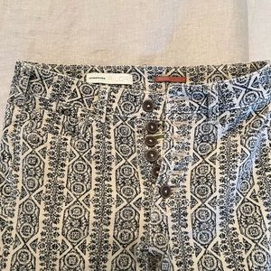 Women’s Pilcro pants with navy pattern